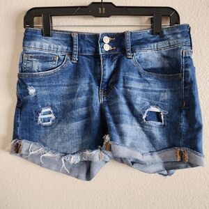 SO Blue Distressed Jean Shorts Juniors Size 9